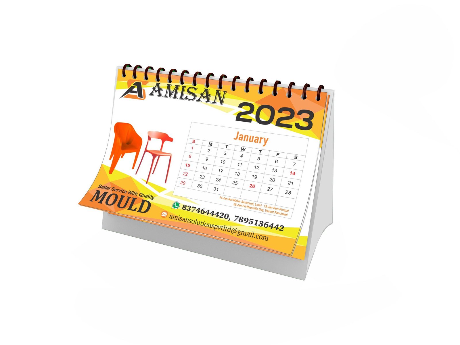 Desk calendar mockup Calendar printing service
