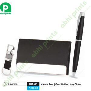 Metal Pen, Card Holder & Key Chain (3 in 1) Corporate Gift Set