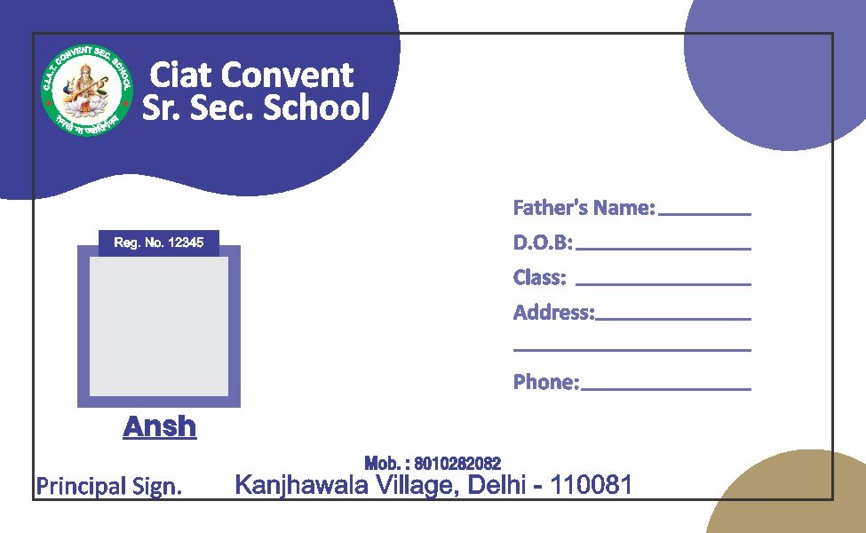 School ID Card (Horizontal) School ID Card (Horizontal)